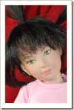 2012 - BASIC DOLLS - LINLIN - BLACK HAIR with FUNNY PIGTAILS, no BANGS - GREEN EYES