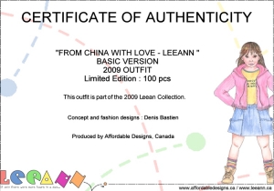 2009 - OUTFITS - LEEANN - FROM CHINA WITH LOVE