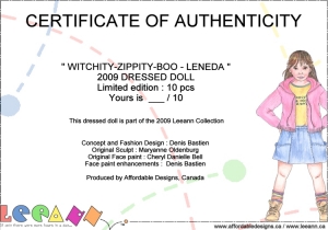 2009 - DRESSED DOLLS - LENEDA - WITCHITY-ZIPPITY-BOO