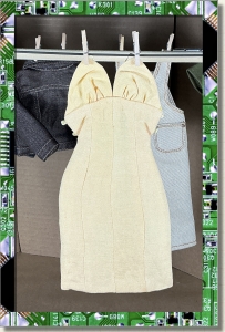 CDS-OUTFITS-PUZZLES-LINEN SUMMER DRESS-YELLOW