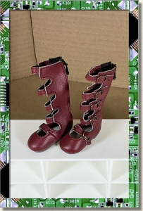 CDS-SHOES-LEEANN-BUCKLE BOOTS-BURGUNDY