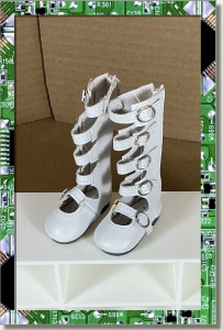 CDS-SHOES-LEEANN-BUCKLE BOOTS-WHITE